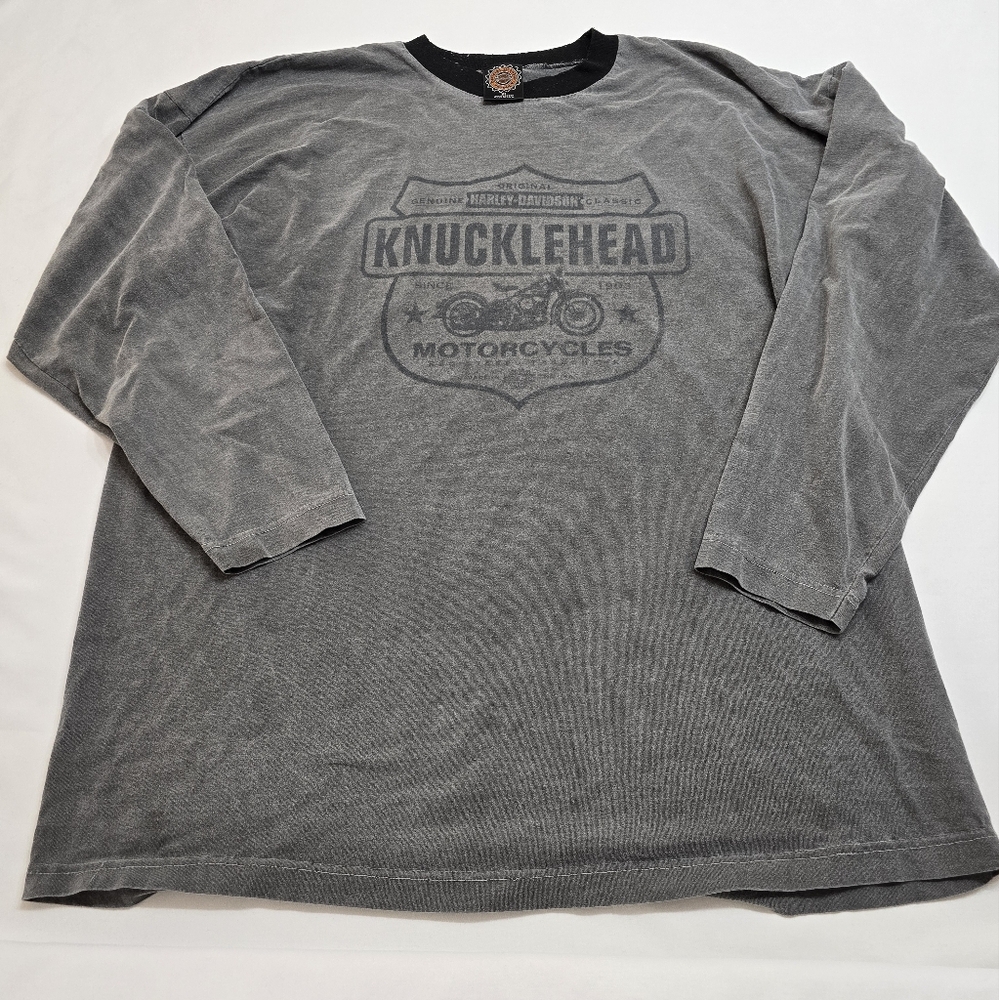 Vintage Harley-Davidson Knucklehead motorcycle long sleeve biker tshirt